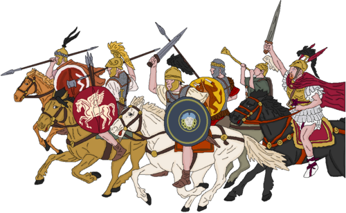Contre-attaque de la cavalerie romaine