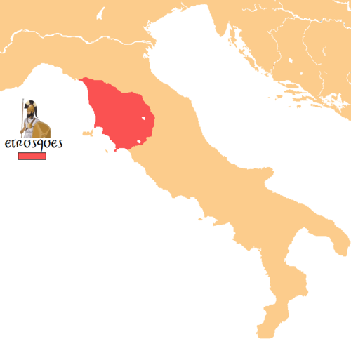 Carte de l'emplacement d'origine des Etrusques