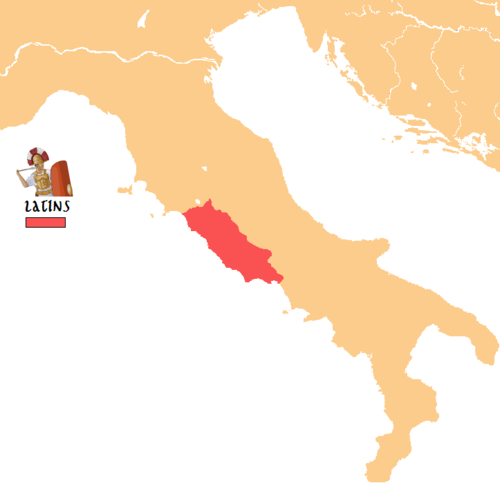 Carte de l'emplacement d'origine des Latins